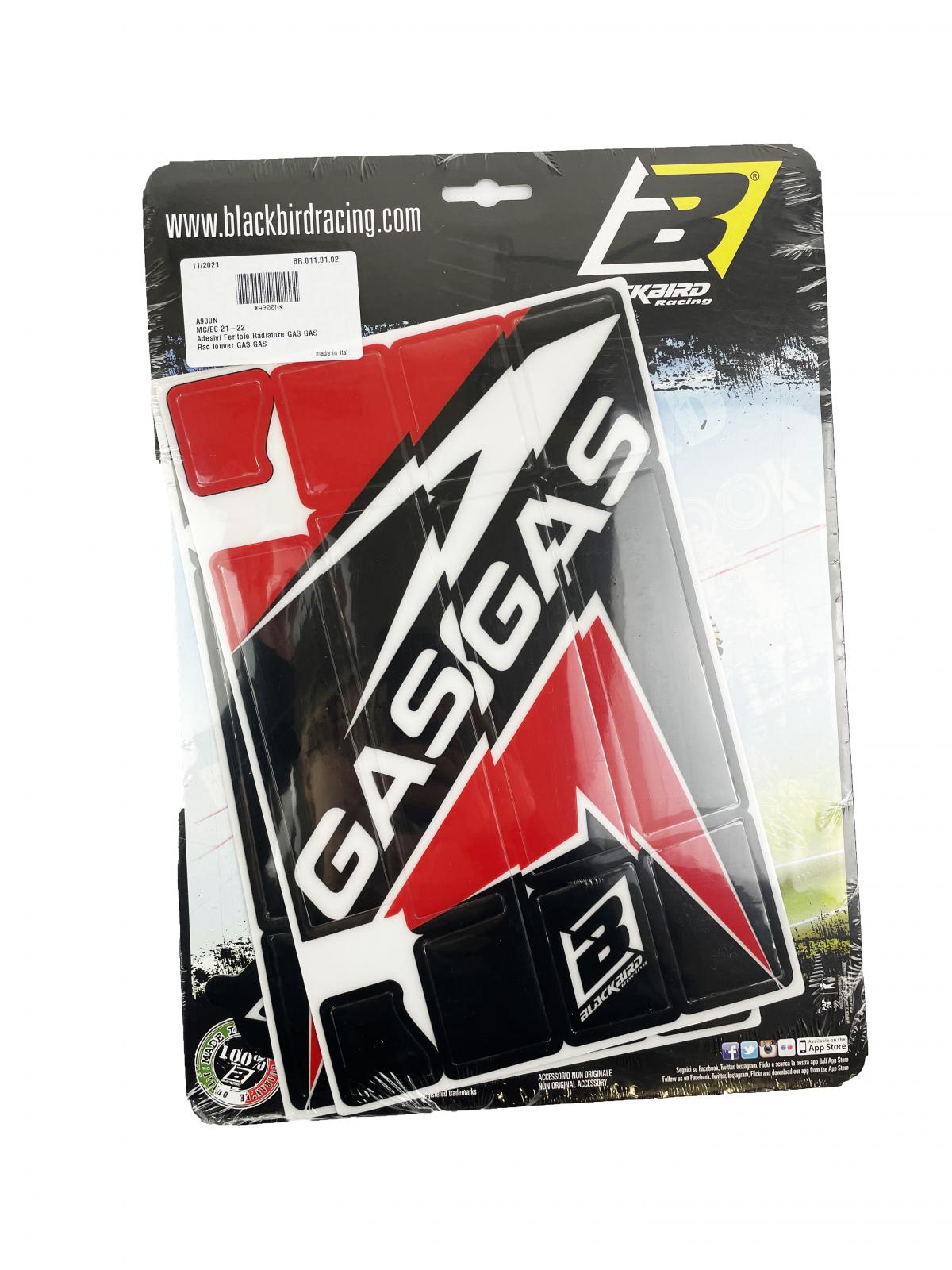 2021-22 GASGAS RAD LOUVER DECAL, BLACKBIRD A900R image 1