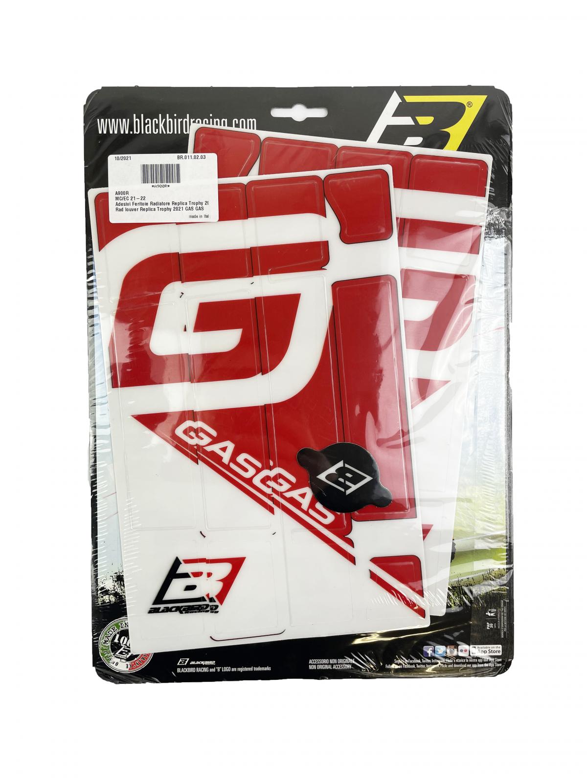 2021-22 GASGAS RAD LOUVER DECAL, BLACKBIRD A900N image 1