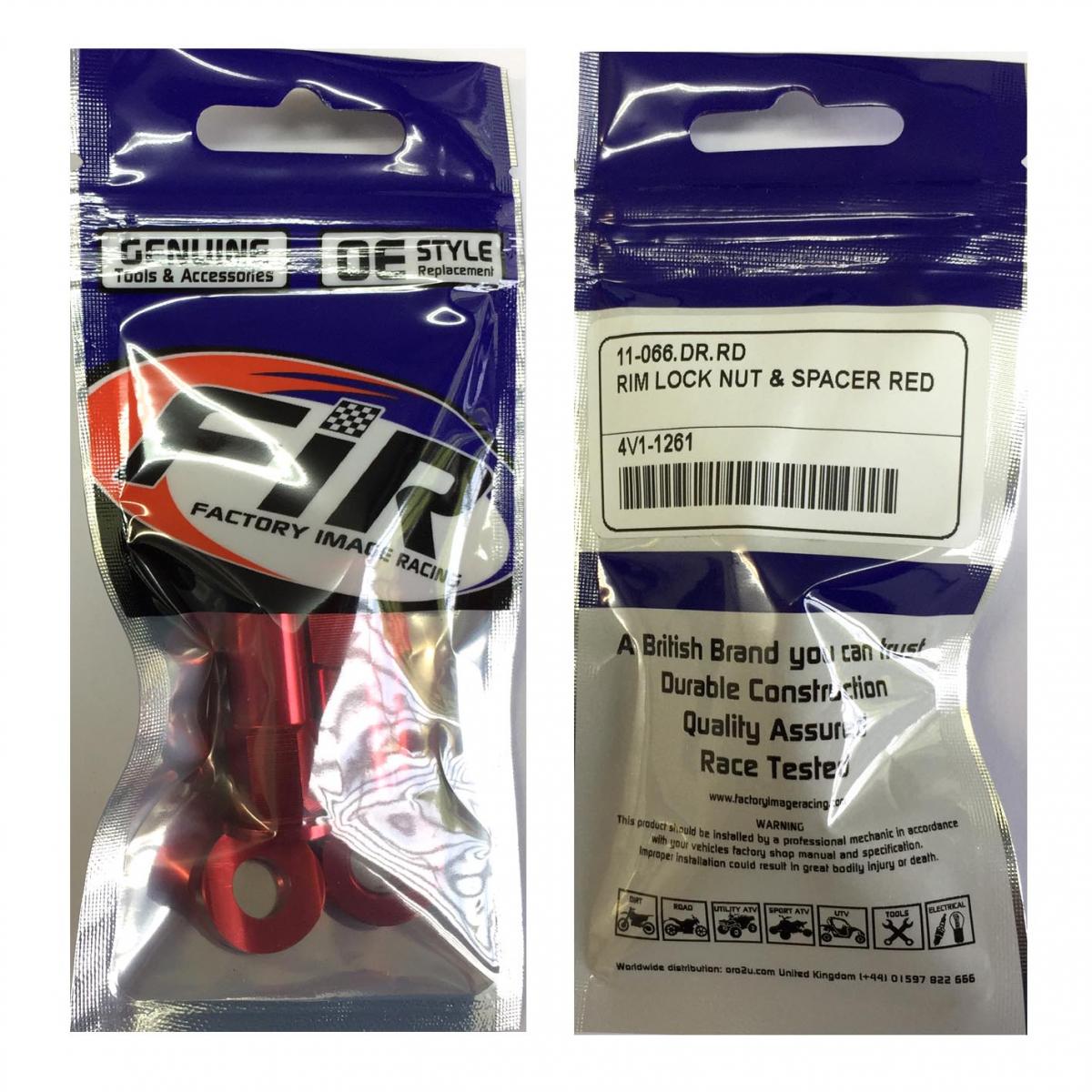 RIM LOCK NUT & SPACER RED thumbnail 2
