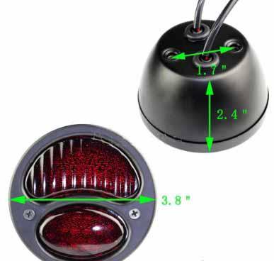 Tail Light 12V LED BLACK Universal thumbnail 2