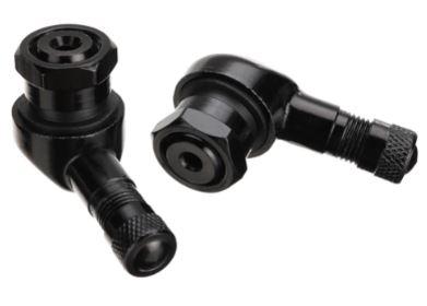 (PACK OF 2) TUBELESS BOLT ON TYRE VALVE, 10mm x 11.3mm 90° DEGREE STEM, BLACK