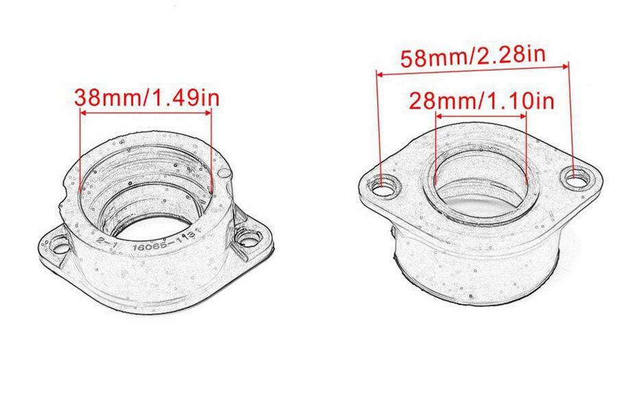 INTAKE FLANGE SET KAWASAKI KZ1000 ZX1100 ZN1100 GPZ1100 16065-1131 thumbnail 3