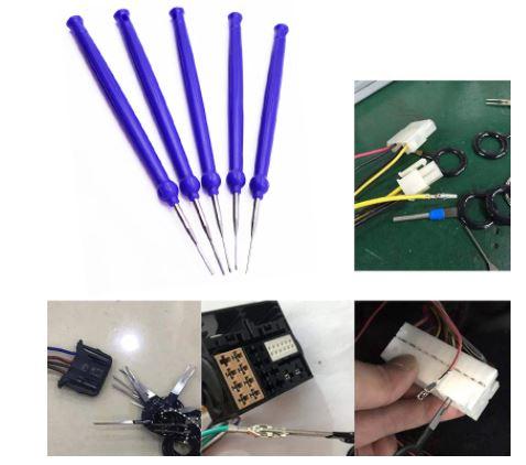 CONNECTOR PIN TOOL 5pcs., Terminal Removal Cable Wire Dismount tool image 1