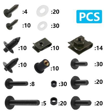 FAIRING BOLT KIT 253pcs. BLACK Aprilia, RSV Tuono 1000 1000R Mille RSV4 RS 50 125 250 Pegaso For BMW S1000R S1000RR HP4 thumbnail 2