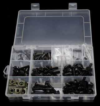 FAIRING BOLT KIT 202pcs. BLACK Honda, CBR1100XX CBR1100 CBR 1100 1100XX 1997-2007 Body Fairing Bolt Screw Fastener-Fixatio, Blackbird image 1