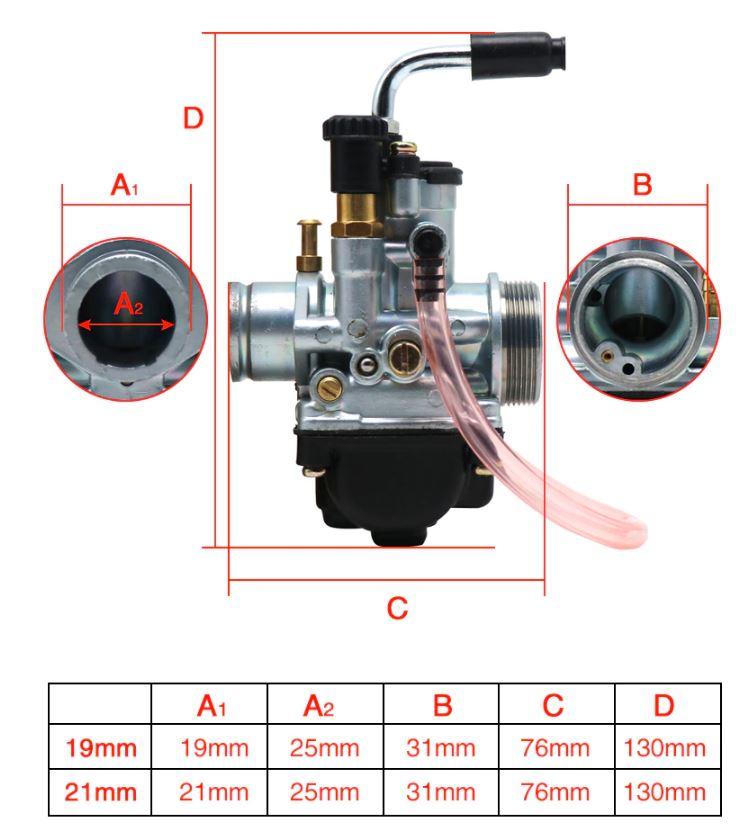 CARBURETOR ASSEMBLY YAMAHA, DELLORTO PHBG 21BS RACING 2T, BWS ZUMA BUMP APRILIA MBK AEON BETA BEELINE thumbnail 5