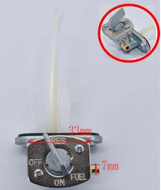 FUEL TAPE PETCOCK UNIVERSAL SHORT STUB FROM TANK C-TO-C 33-34mm OUTLET FOR 6mm HOSE thumbnail 2