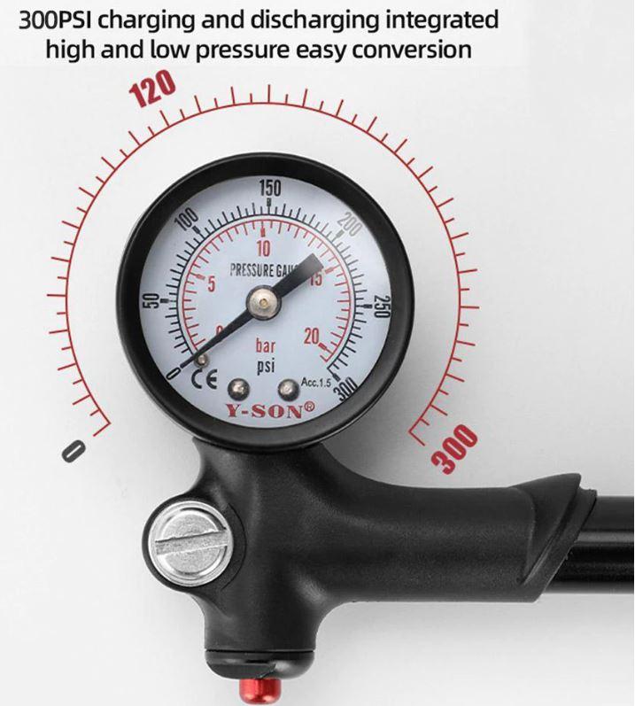 SUSPENSION SHOCK AIR PUMP 0-300 PSI thumbnail 2