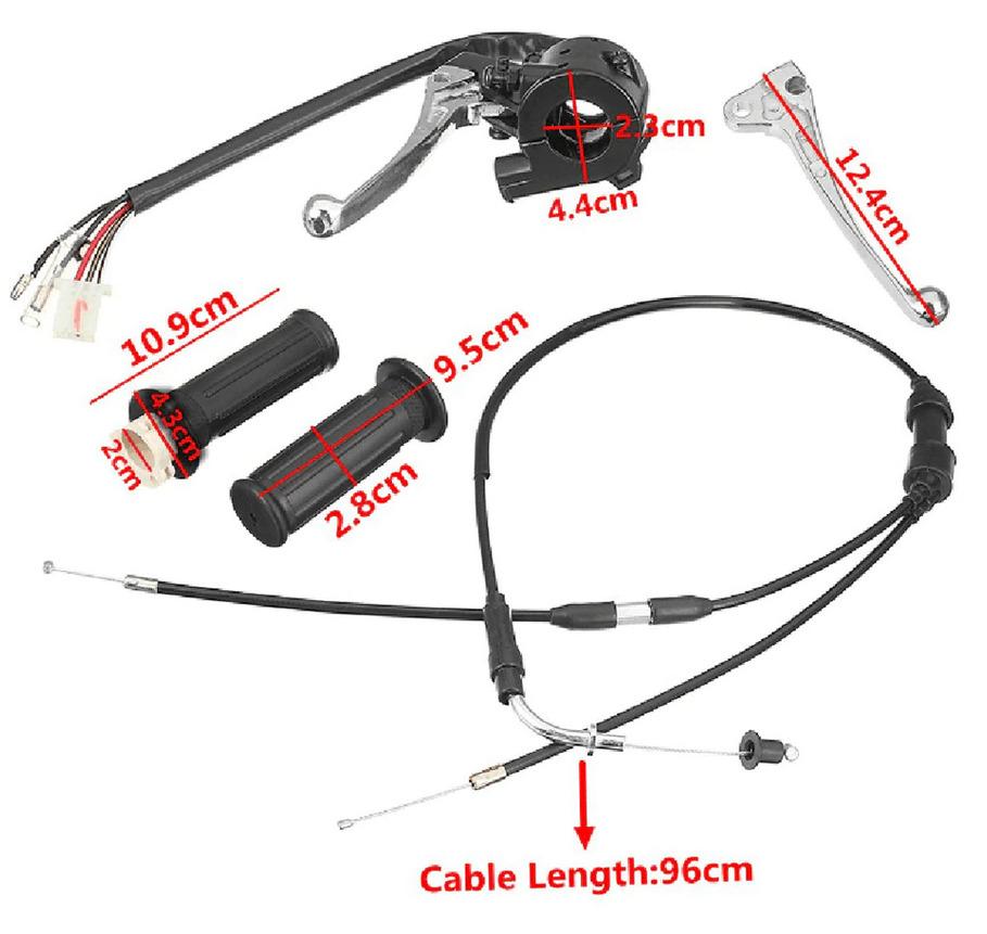THROTTLE GRIPS CABLE & LEVERS KIT YAMAHA PW50 PEE WEE 266-26261-00-00 thumbnail 2