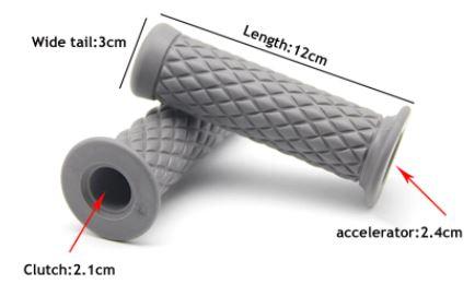 GRIP SET CLASSIC RETRO GREY, Honda Suzuki Kawasaki Triumph Royal Bobber thumbnail 2
