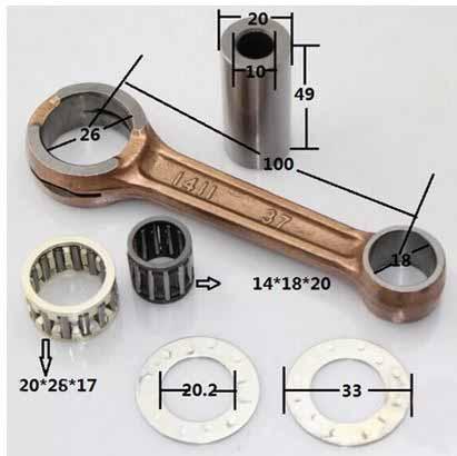 CONNECTING ROD KIT SUZUKI A100 AX100 1-001-197-775 thumbnail 2