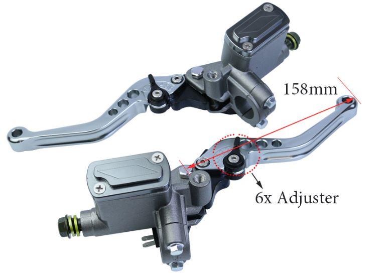 Master Cylinder Brake Lever Right Hand, 7/8 22mm Universal Motorcycle Master Cylinder Brake Lever thumbnail 3