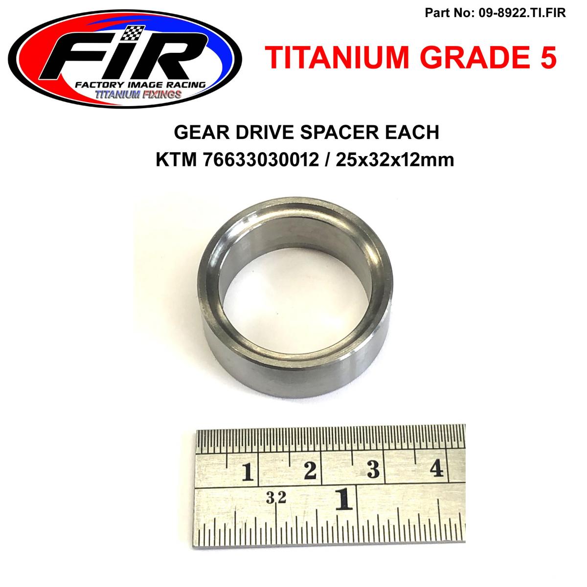 TITANIUM GEAR DRIVE SPACER EACH, KTM 76633030012 54633014100 25X32X12mm image 1