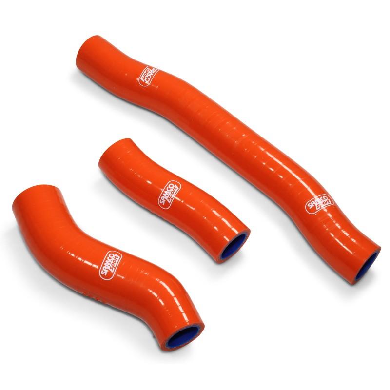 COOLANT HOSE 3 PIECE KIT ORANGE KTM 250 300 SX XC MC TC TX SAMCO SPORT KTM-104-OR image 1