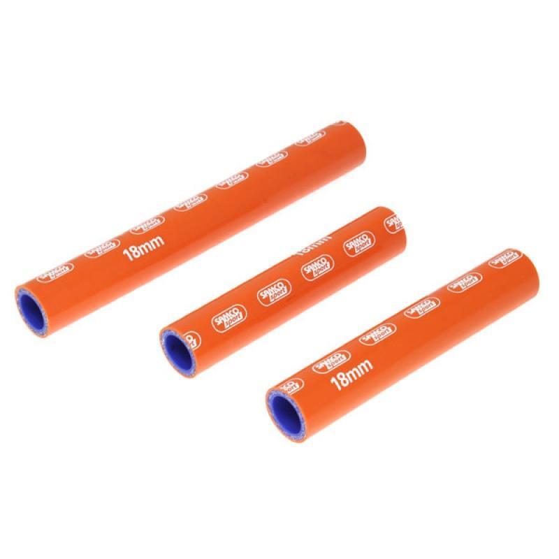 COOLANT HOSE 3 PIECE KIT ORANGE KTM HUSQVARNA 250 300 SX XC TC SAMCO SPORT KTM-37-OR image 1