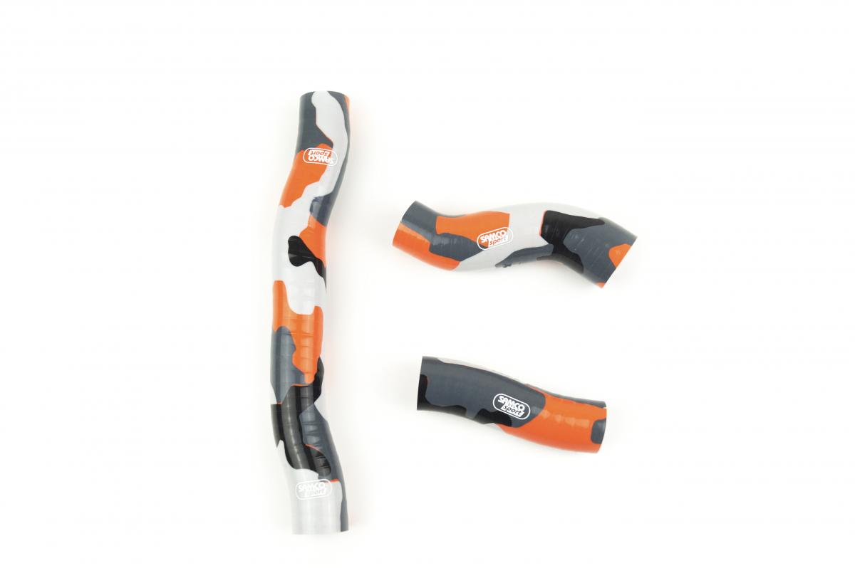 COOLANT HOSE 3 PIECE KIT ORANGE CAMO 19-23 KTM HUSQ GASGAS 250 300 SAMCO SPORT KTM-104-SOL image 1