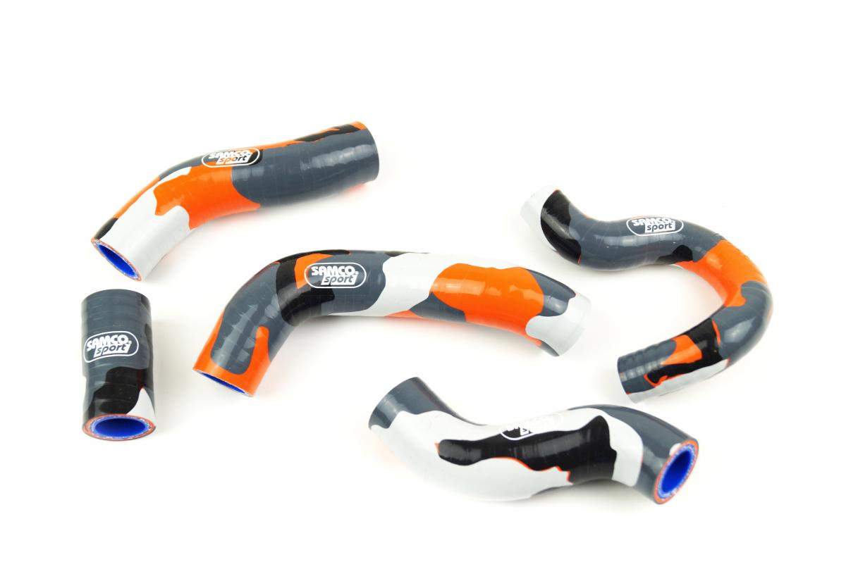 COOLANT HOSE 5 PIECE KIT ORANGE CAMO 12-16 KTM 450 500 501 SAMCO SPORT KTM-48-SOL image 1