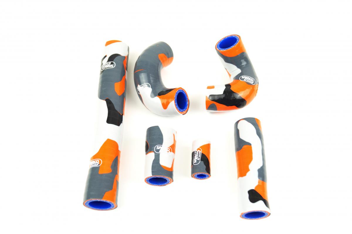 COOLANT HOSE 6 PIECE KIT ORANGE CAMO 18-19 KTM HUSQVARNA 250 SAMCO SPORT KTM-98-SOL image 1