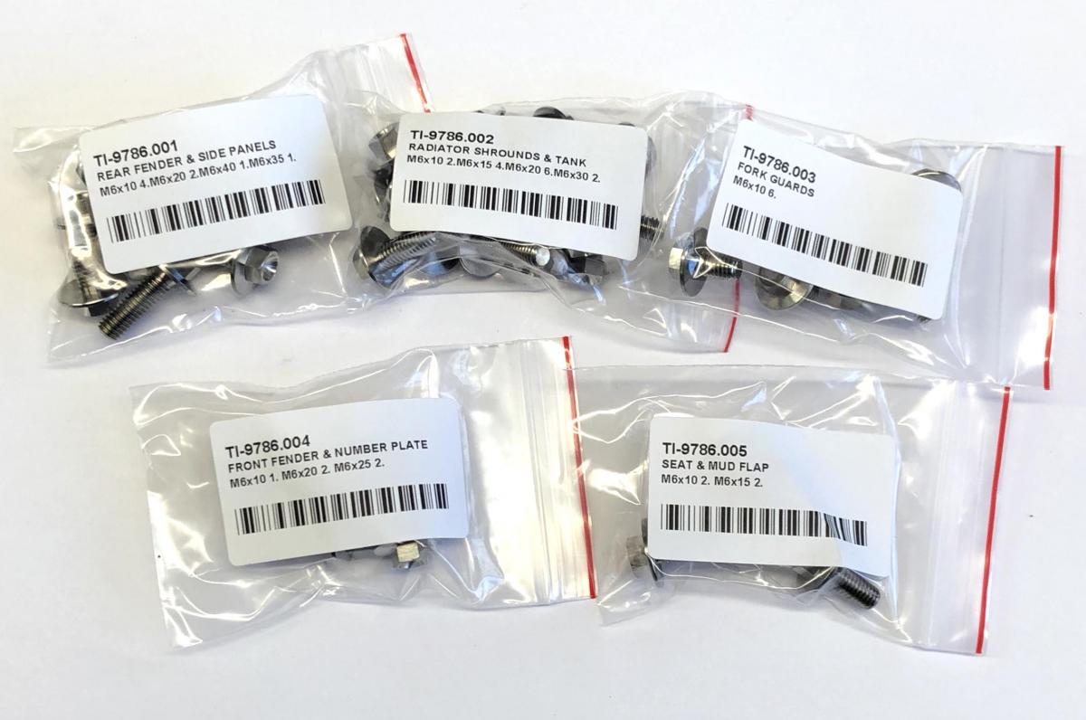 GR5 TITANIUM PLASTIC BOLT KIT, KX500 88>04 / KX125 250 88>89, FACTROY IMAGE RACING thumbnail 3