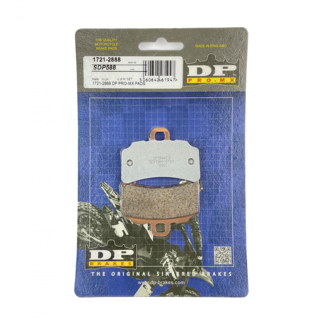 BRAKE PADS SINTERED DP BRAKES PRO-MX, SDP588 Premium 41-588.H.DP image 1