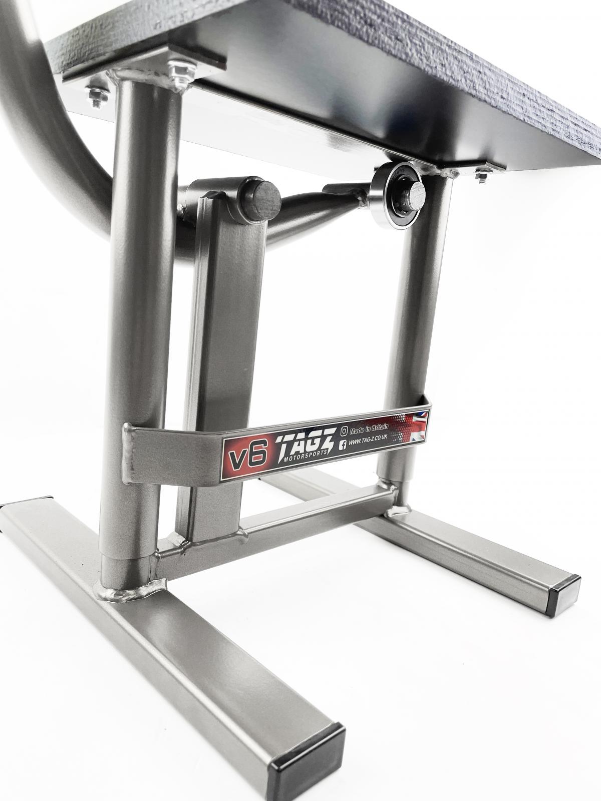 HD JACK-UP-STAND TWIN LEG v5, MX & ENDURO 125>625CC SILVER, LARGE STAND 440mm HIGH MX thumbnail 2