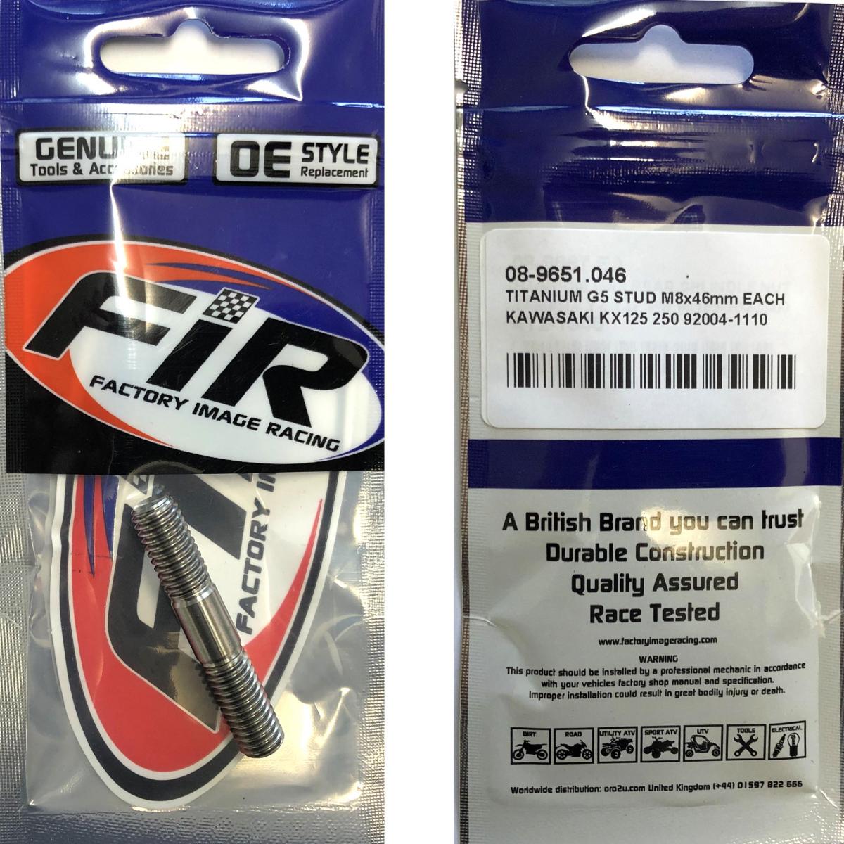 TITANIUM G5 STUD M8x46mm EACH, KAWASAKI KX125 250 92004-1110 thumbnail 3