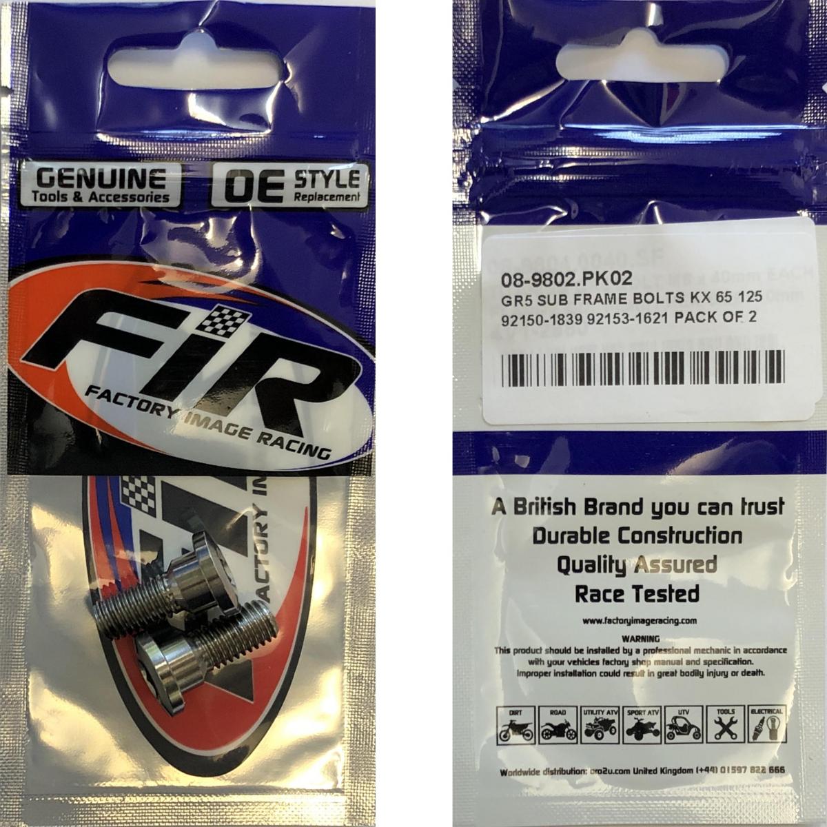 GR5 SUB FRAME BOLTS KX 65 125, 92150-1839 92153-1621 PACK OF 2 thumbnail 3