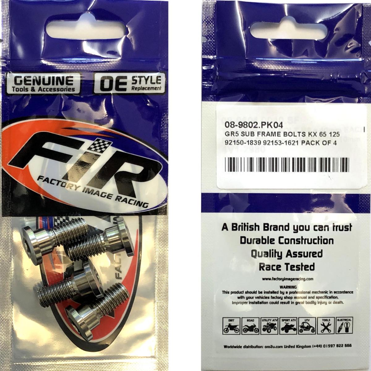 GR5 SUB FRAME BOLTS KX 65 125, 92150-1839 92153-1621 PACK OF 4 thumbnail 3