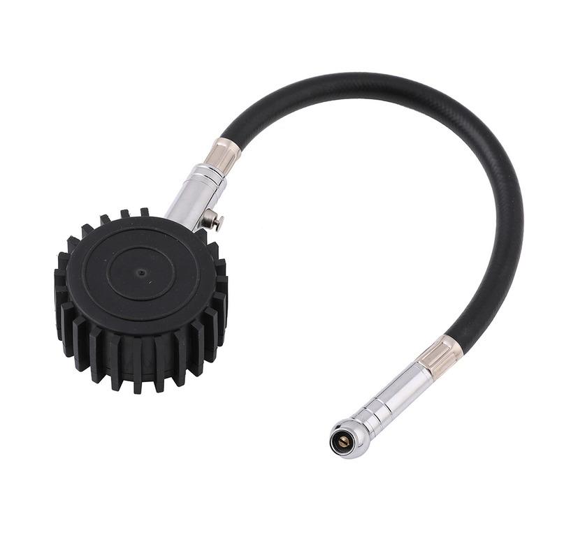 TYRE PRESSURE GAUGE WITH HOSE, 0-30PSI / 360° SWIVEL CHUCK / 45° HEAD thumbnail 4
