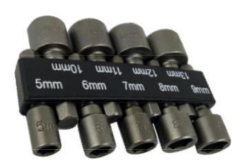 9PCS NUT HEX SOCKET DRIVER SET, 5mm - 13mm / DRILL / SCREWDRIVER image 1