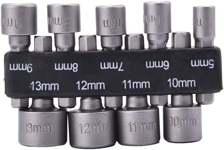9PCS NUT HEX SOCKET DRIVER SET, 5mm - 13mm / DRILL / SCREWDRIVER thumbnail 2
