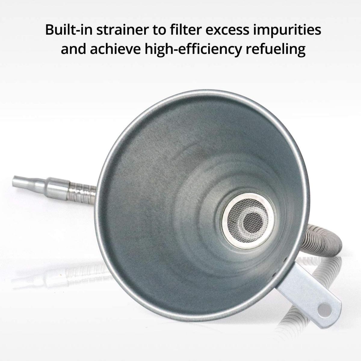 METAL FLEXIBLE SHAFT FUNNEL, MESH FILTER / 370MM LONG / BENDABLE thumbnail 5