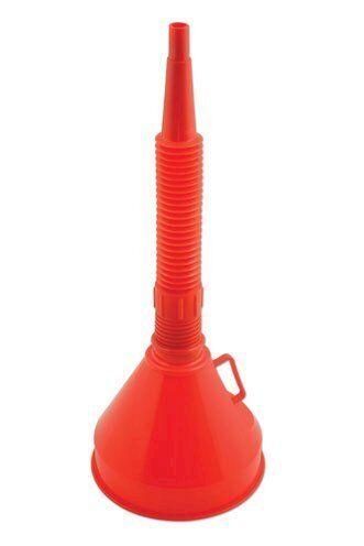 PLASTIC FLEXIBLE FUNNEL RED, 290MM LONG WITH FILTER MESH thumbnail 2