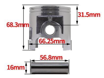 PISTON KIT 79-81 DT175 66.25 +0.25 O/S PISTON KIT thumbnail 3