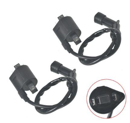 2 COIL IGNITION + PLUG CAP FRONT & REAR 1987-2004 SUZUKI VS1400GLP INTRUDER 1400 33410-38425 image 1