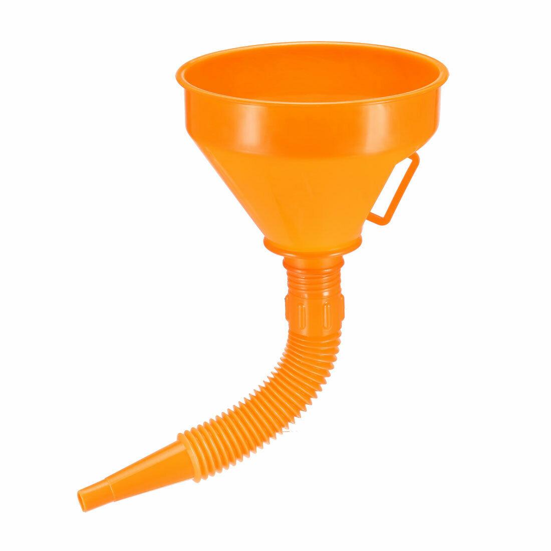 PLASTIC FLEXIBLE FUNNEL ORANGE, 290MM LONG WITH FILTER MESH thumbnail 2