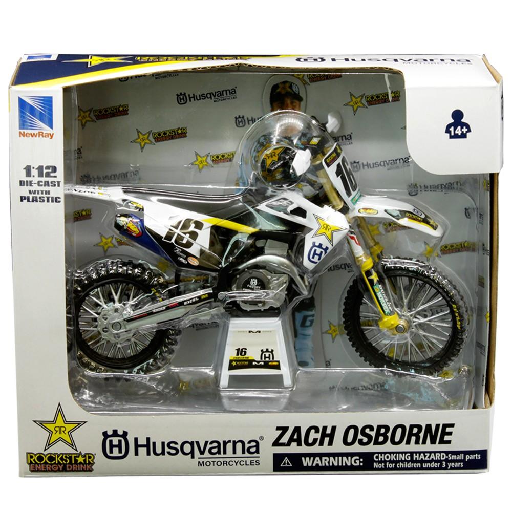 MODEL DIE CAST HUSQVARNA RACE TEAM, FC 450 ZACH OSBORNE 2020 #16 SCALE 1:12, NEWRAY 58243 thumbnail 2