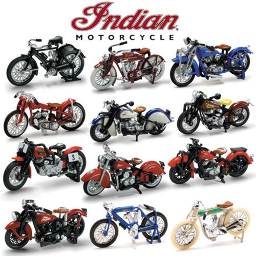 MODEL DIE CAST INDIAN ASSORTMENT, 12 BIKE STYLES, 24 PIECES, SCALE 1:32, NEWRAY 06067 thumbnail 2