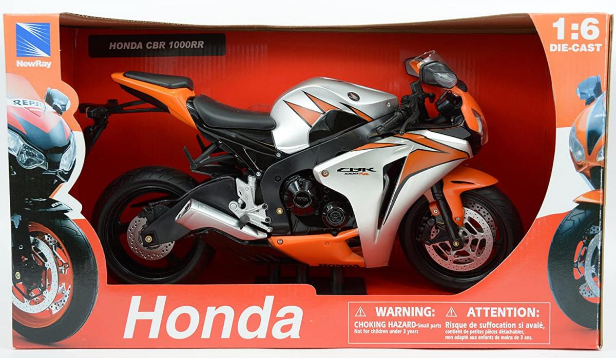MODEL DIE CAST HONDA CBR1000RR, 2010 RED AND BLACK, SCALE 1:6, NEWRAY 49293 thumbnail 2