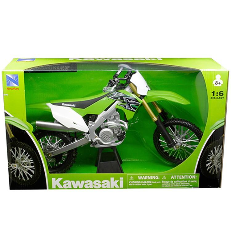MODEL DIE CAST KAWASAKI KX 450 F, 2019 GREEN AND BLACK, SCALE 1:6, NEWRAY 49653 thumbnail 2