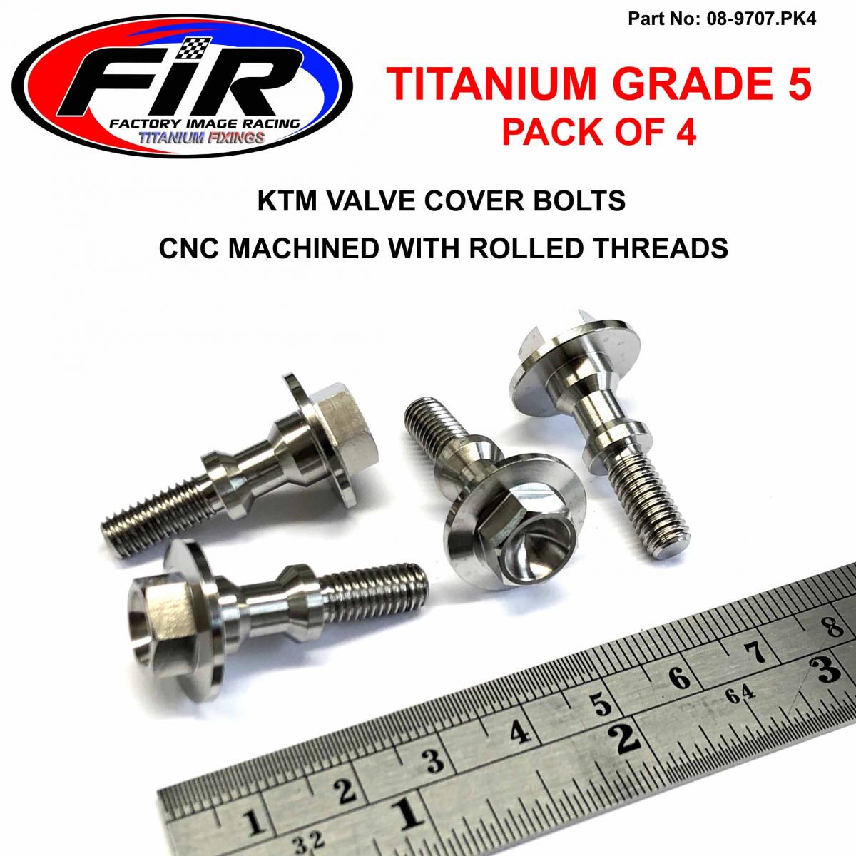 GR5 KTM VALVE COVER BOLT M6x27mm, 78036054100 / PACK OF 4, / M6x1.00mm PITCH image 1
