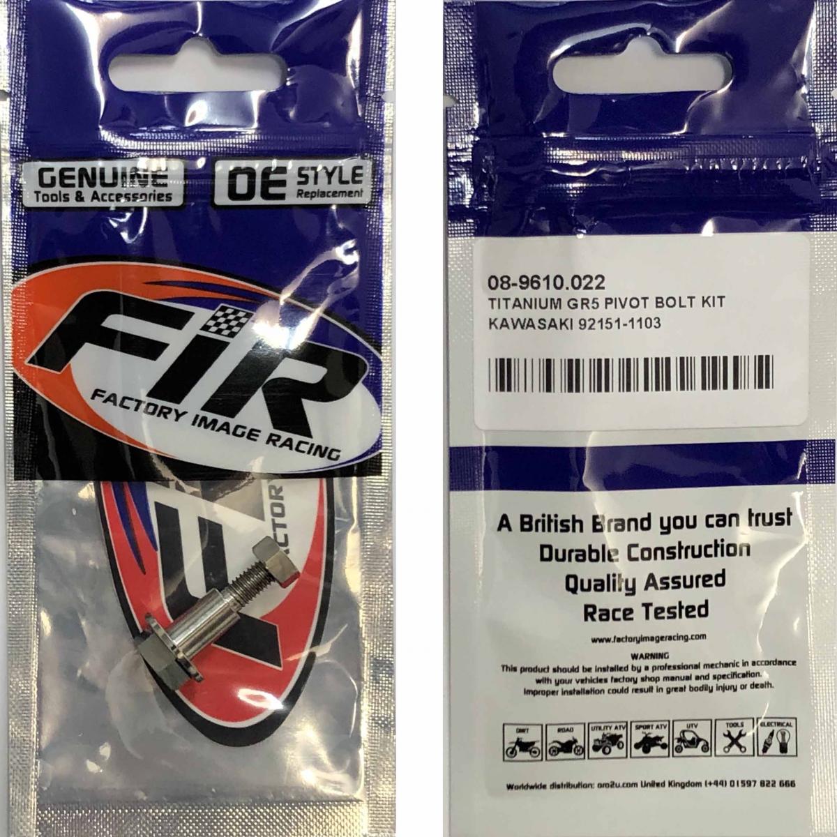 TITANIUM GR5 PIVOT BOLT KIT, KAWASAKI 92151-1103 thumbnail 2