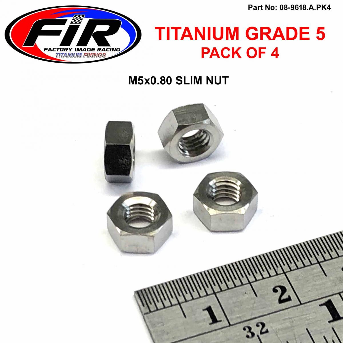 TITANIUM M5x0.80 SLIM NUT PK4, PACKOF 4 / BRAKE & CLUTCH LEVER NUT, KAWASAKI OEM REF: 311AA0500 image 1