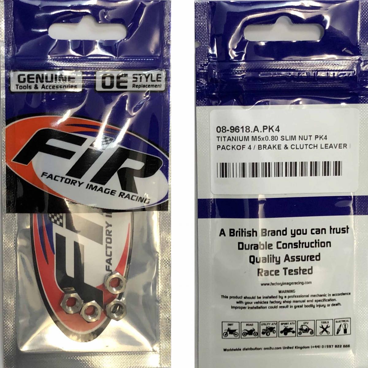 TITANIUM M5x0.80 SLIM NUT PK4, PACKOF 4 / BRAKE & CLUTCH LEVER NUT, KAWASAKI OEM REF: 311AA0500 thumbnail 2