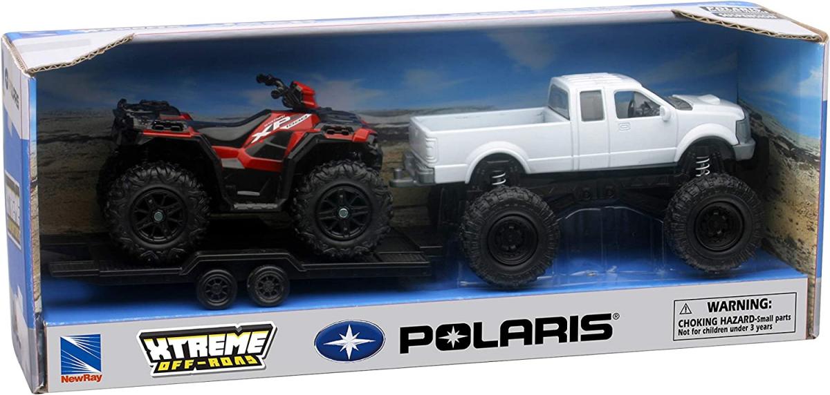 MODEL DIE CAST OFFROAD PICK UP, WITH POLARIS SPORTSMAN XP1000 EPS, SCALE 1:32, NEWRAY 50086 thumbnail 2
