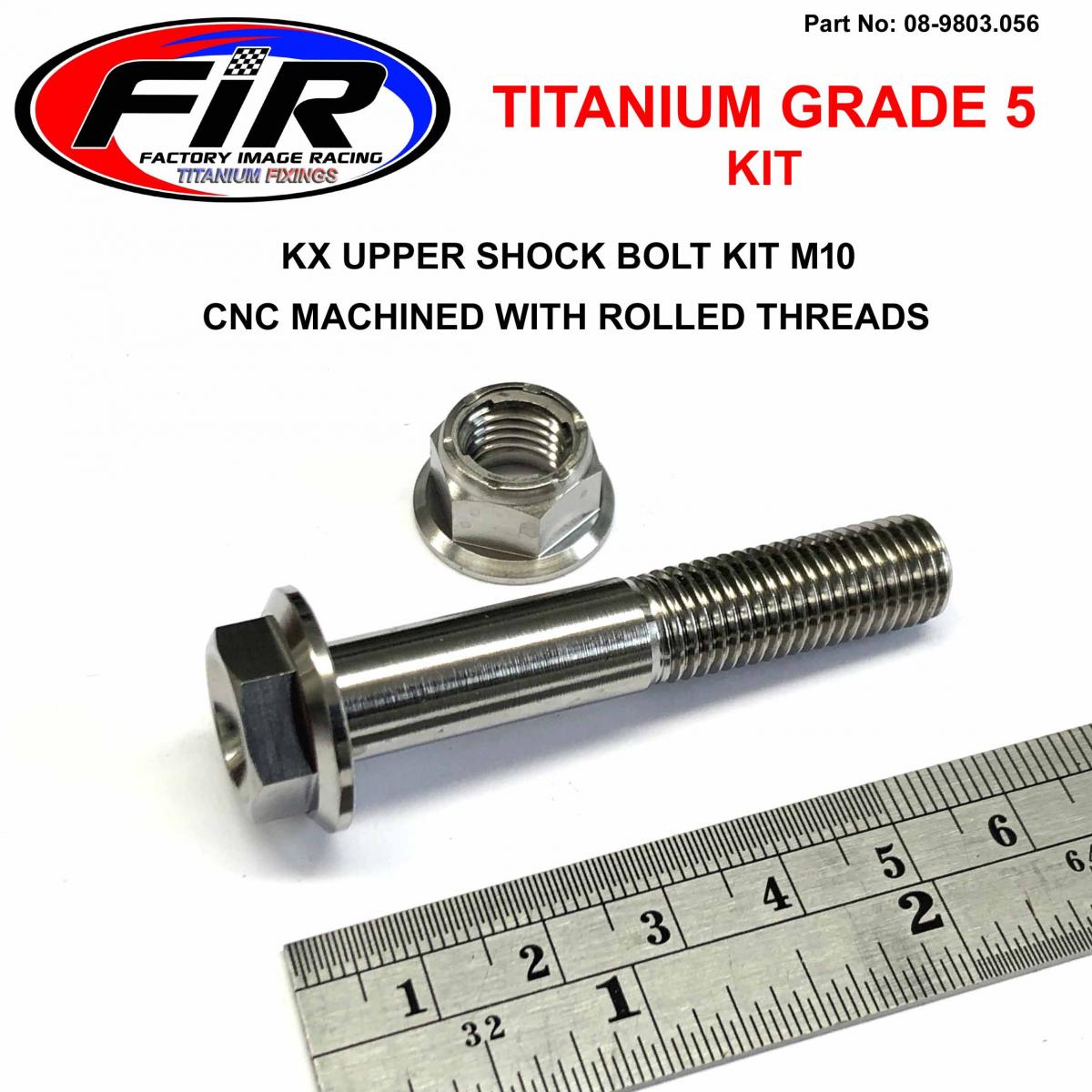 GR5 KX UPPER SHOCK BOLT KIT M10, 56mm / KX125 KXF250 92153-0828 / 921530828 / 92210-1080 image 1