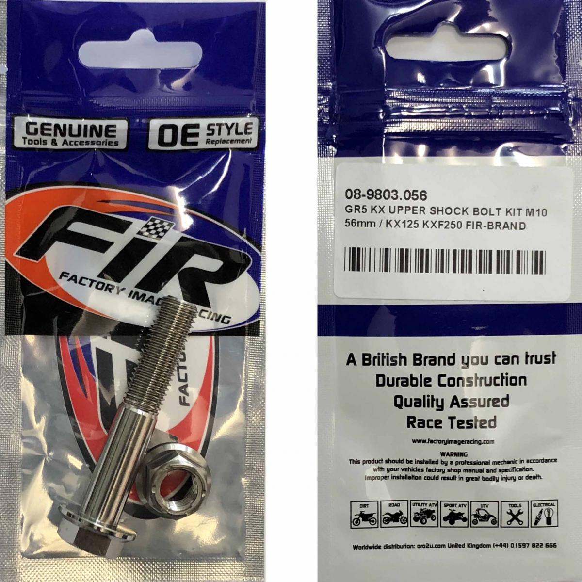 GR5 KX UPPER SHOCK BOLT KIT M10, 56mm / KX125 KXF250 92153-0828 / 921530828 / 92210-1080 thumbnail 2