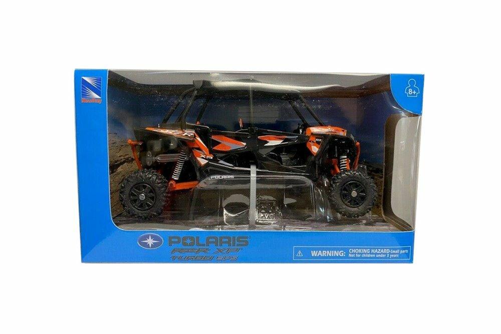 MODEL DIE CAST POLARIS RZR XP4, TURBO EPS, ORANGE & BLACK, SCALE 1:18, NEWRAY 57843A thumbnail 2