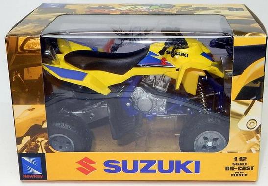 MODEL DIE CAST SUZUKI QUADRACER, 450R, BLUE & YELLOW, SCALE 1:12, NEWRAY 43393 thumbnail 2