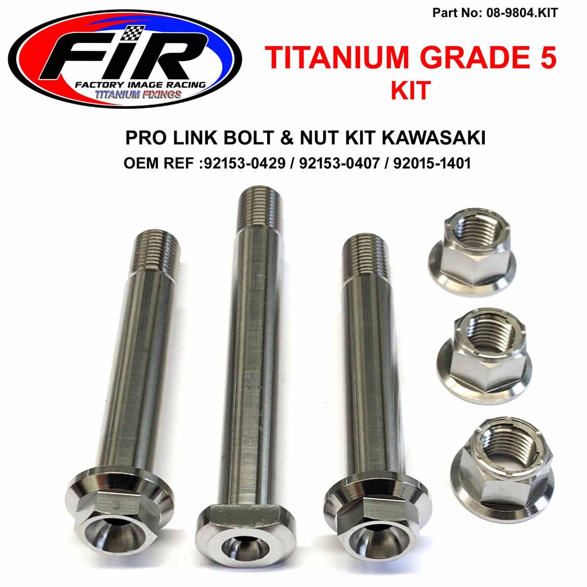 GR5 LINK BOLT KX125 250 06>2008, 92153-0429 / 92153-0407 / 92015-1401, TITANIUM FACTROY IMAGE RACING image 1